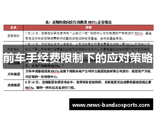 前车手经费限制下的应对策略