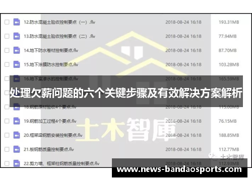 处理欠薪问题的六个关键步骤及有效解决方案解析